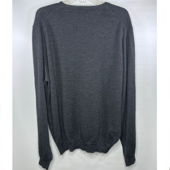 Brooks Brothers 346 Men's Merino Wool Sweater XL Pullover V Neck Gray Classic - Picture 4 of 4